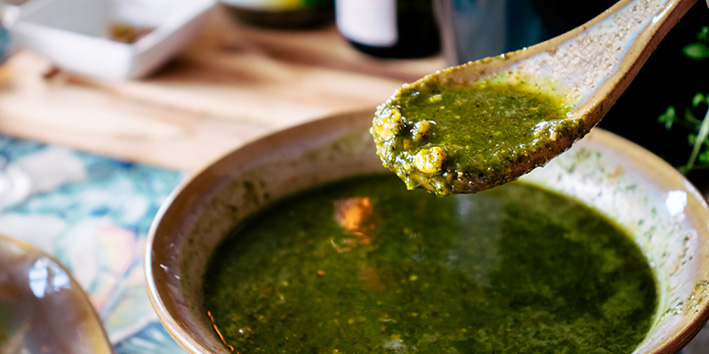 Molho Pesto de Pistache com Chimichurri 1